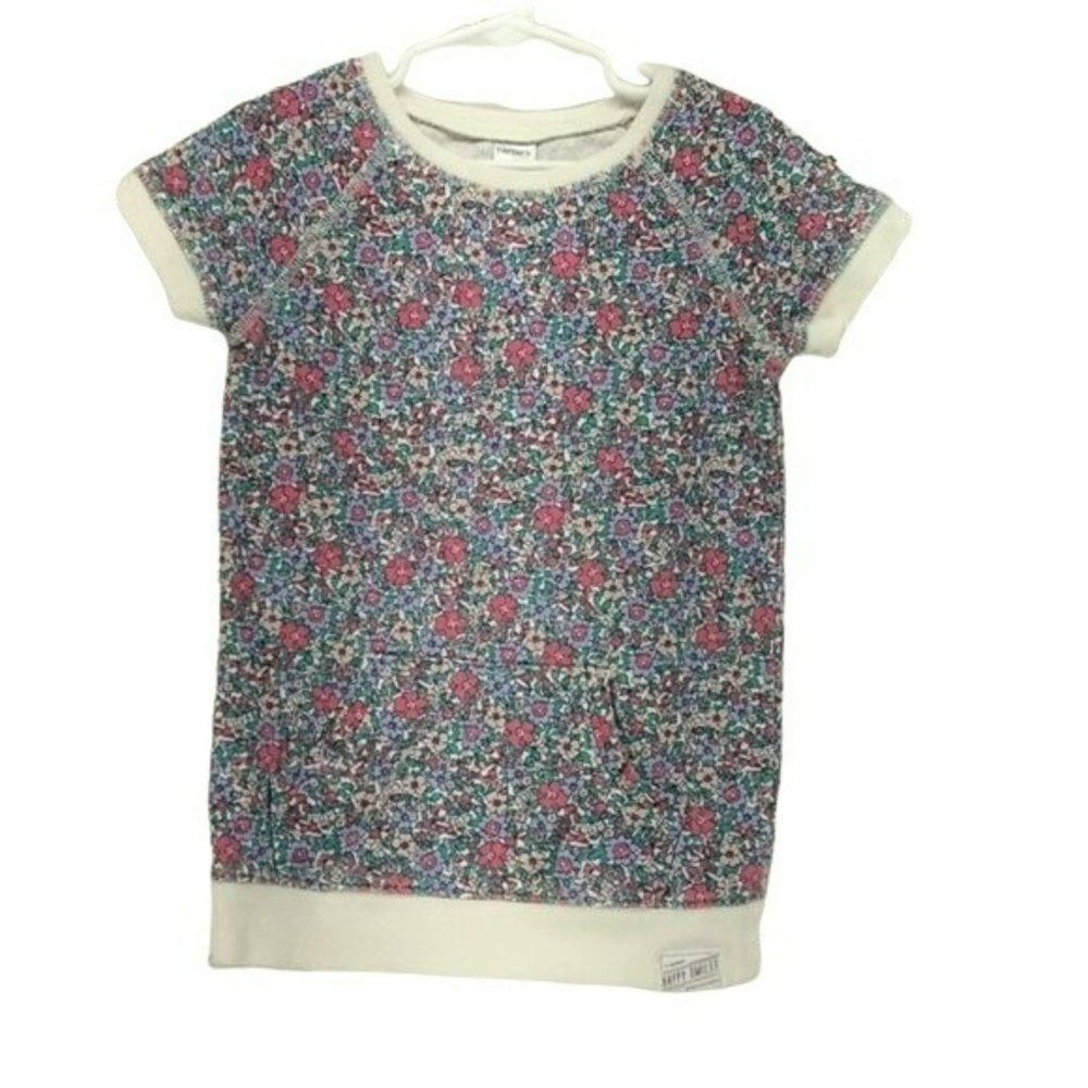 Carter’s Girls Cuffed Floral Short Sleeve 90's Shirt Size 5